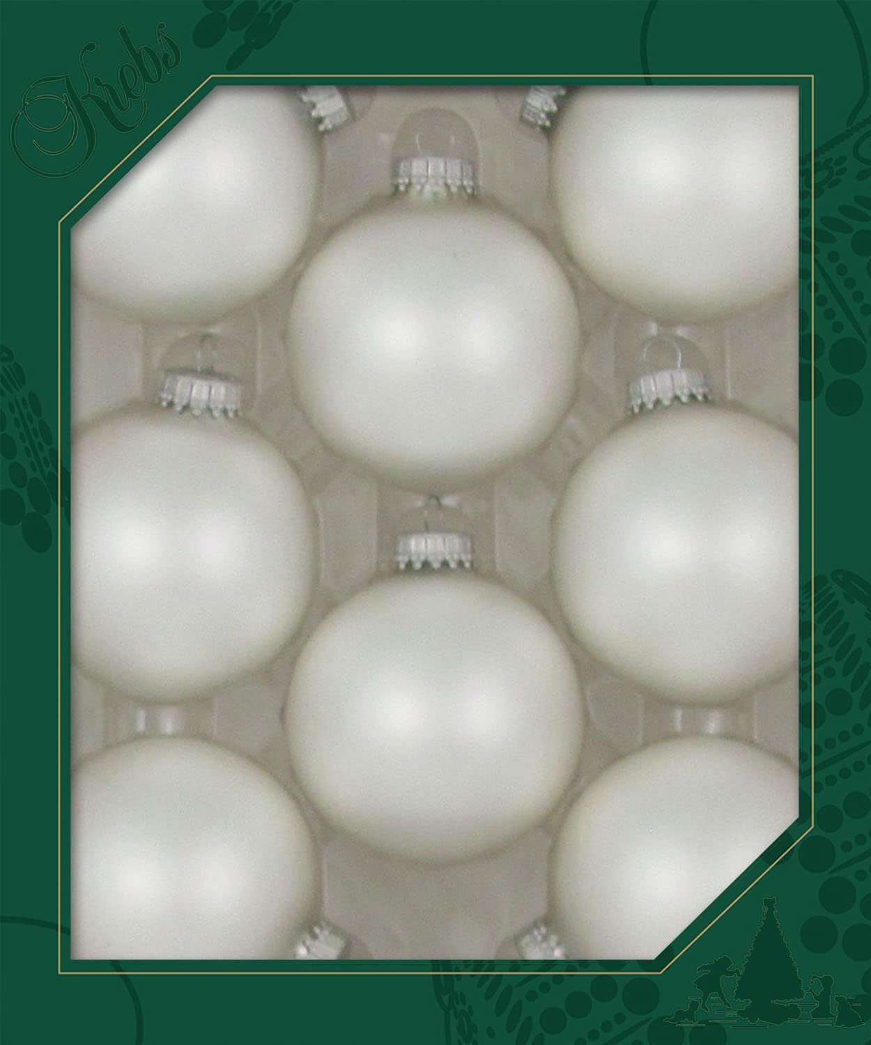 Christmas by Krebs Silver Pearl 2.63 in Glass Christmas Tree Ornaments Set of 8 #KBX70201